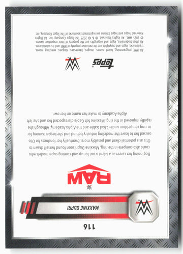 
2025 Topps Chrome WWE #116 Maxxine Dupri