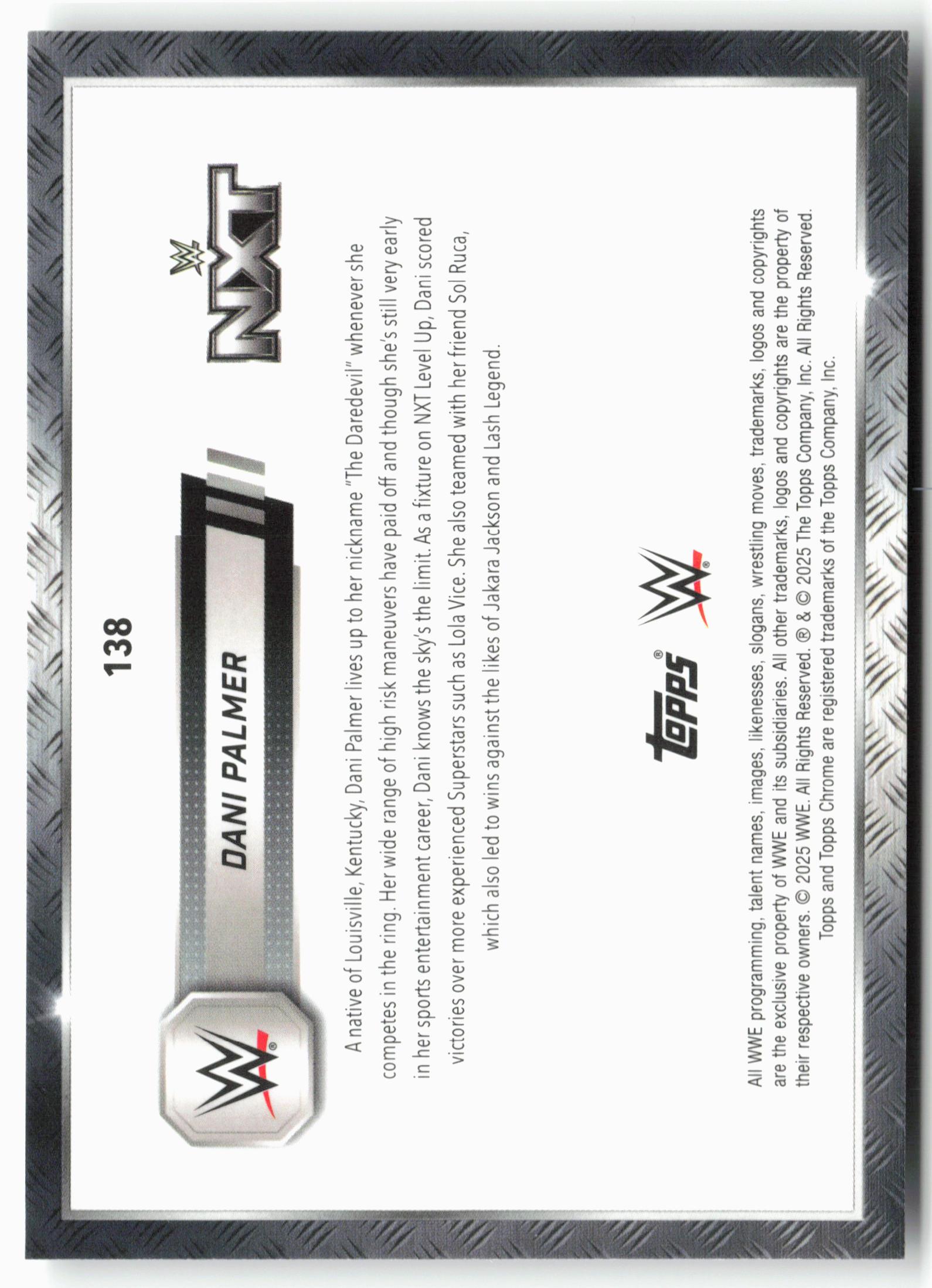 2025 Topps Chrome WWE #138 Dani Palmer