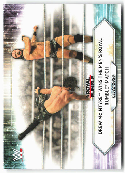 2021 Topps WWE #11 Drew McIntyre Wins the Men's Royal Rumble Match