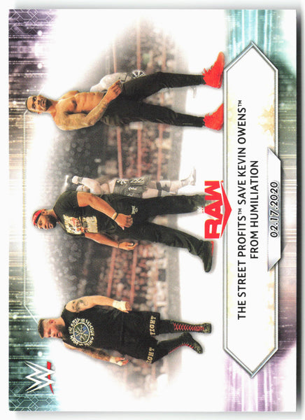 2021 Topps WWE #20 The Street Profits Save Kevin Owens from Humiliation