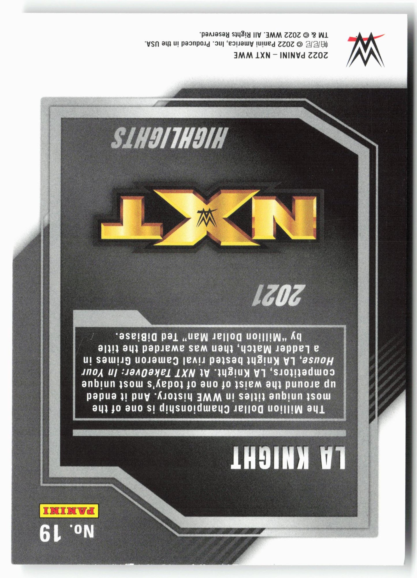 2022 Panini NXT 2.0 WWE #19 LA Knight 2021 NXT Highlights