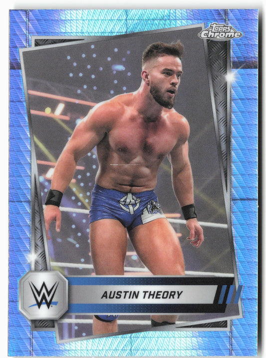 2025 Topps Chrome WWE #130 Austin Theory Prism Refractor