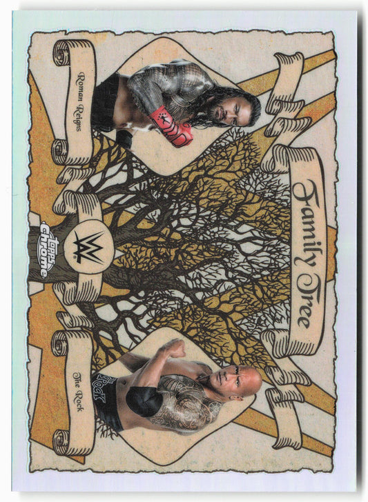 2025 Topps Chrome WWE #FT-RR Roman Reigns / The Rock Family Tree A