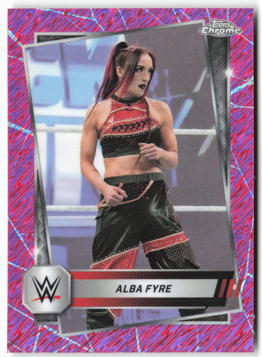 2025 Topps Chrome WWE #88 Alba Fyre Pink Shimmer Refractor