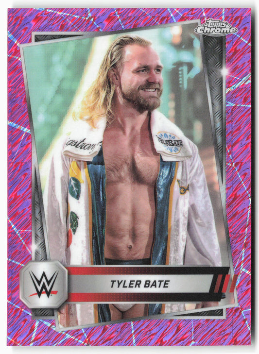 2025 Topps Chrome WWE #157 Tyler Bate Pink Shimmer Refractor