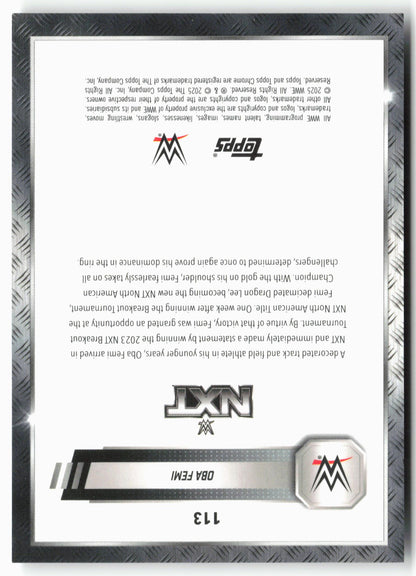 2025 Topps Chrome WWE #113 Oba Femi Steel Cage Refractor