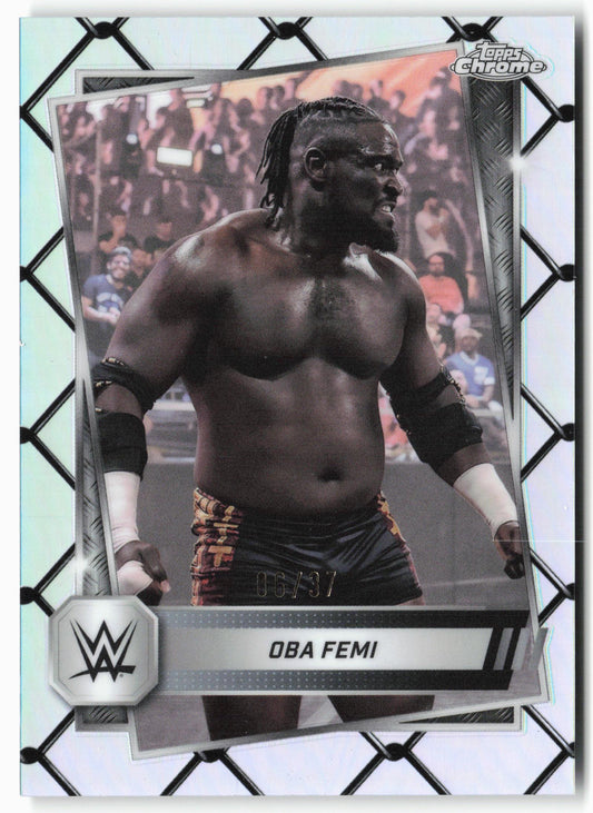 2025 Topps Chrome WWE #113 Oba Femi Steel Cage Refractor