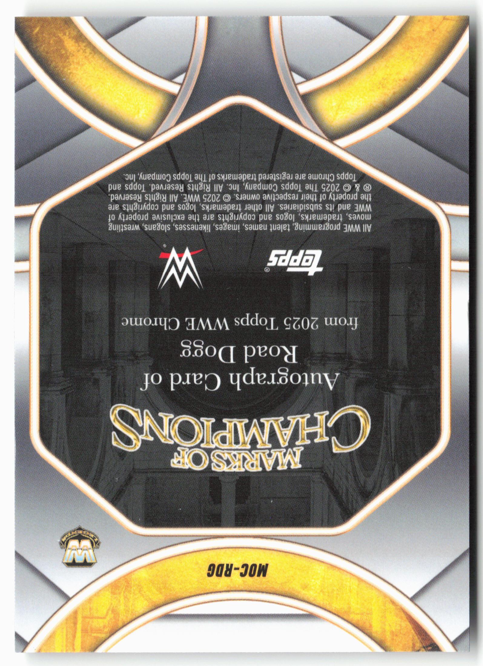 2025 Topps Chrome WWE #MOC-RDG Road Dogg Marks of Champions Autographs