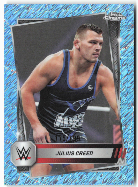 2025 Topps Chrome WWE #148 Julius Creed Aqua Shimmer Refractor