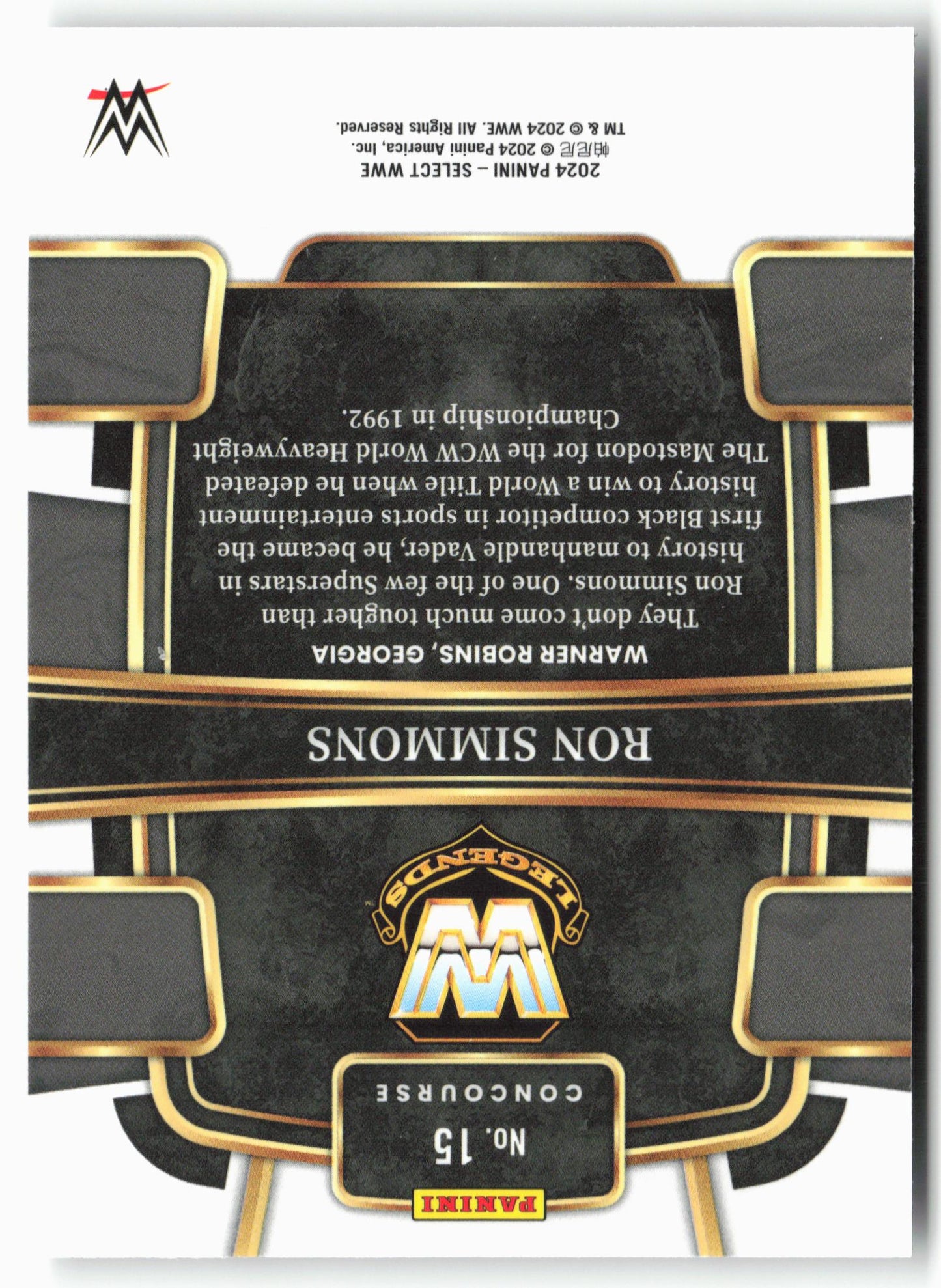 2024 Panini Select WWE #15 Ron Simmons