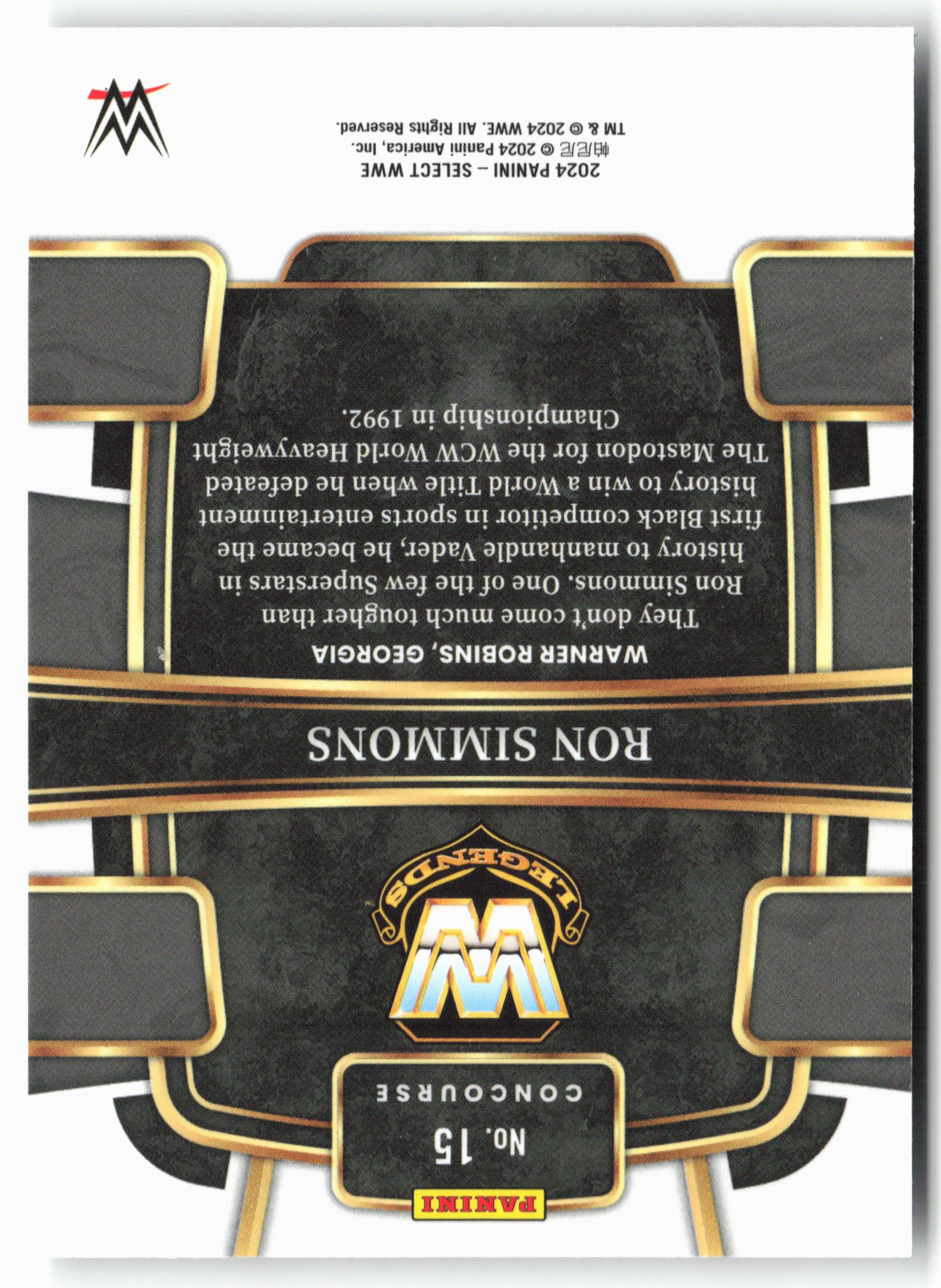2024 Panini Select WWE #15 Ron Simmons