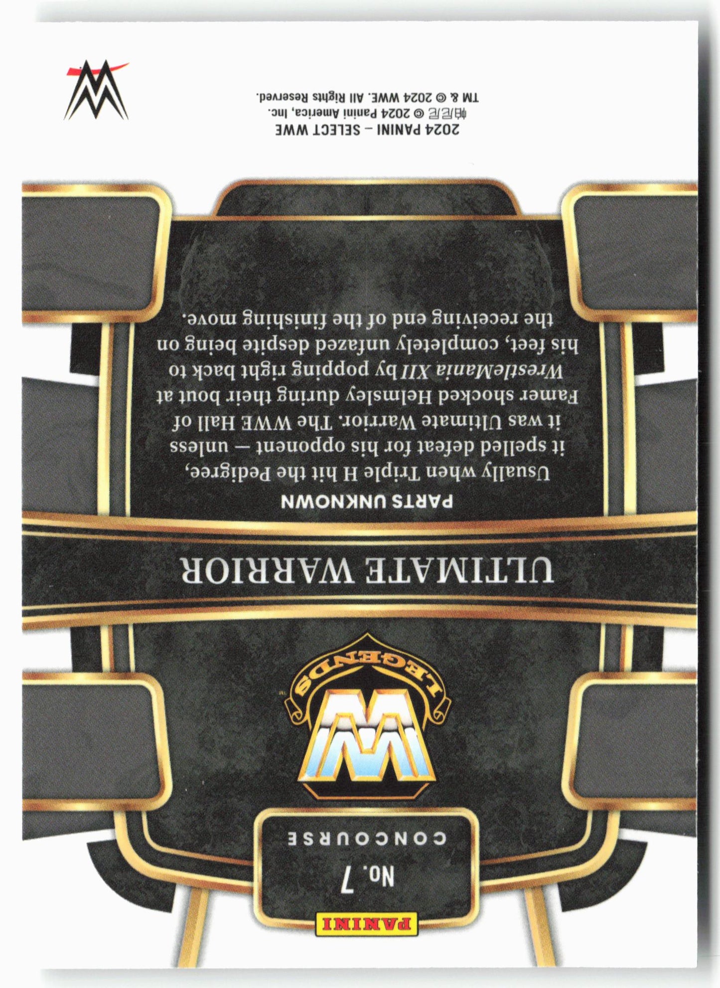2024 Panini Select WWE #7 Ultimate Warrior