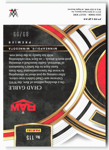 
2024 Panini Select WWE #115 Chad Gable Purple Prizms
