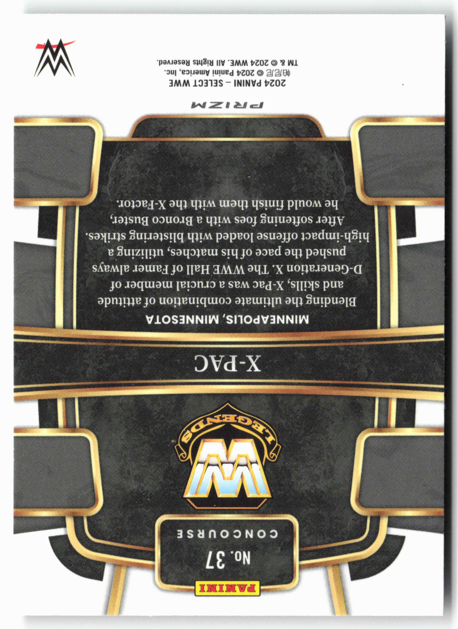 2024 Panini Select WWE #37 X-Pac Tri-Color Prizms