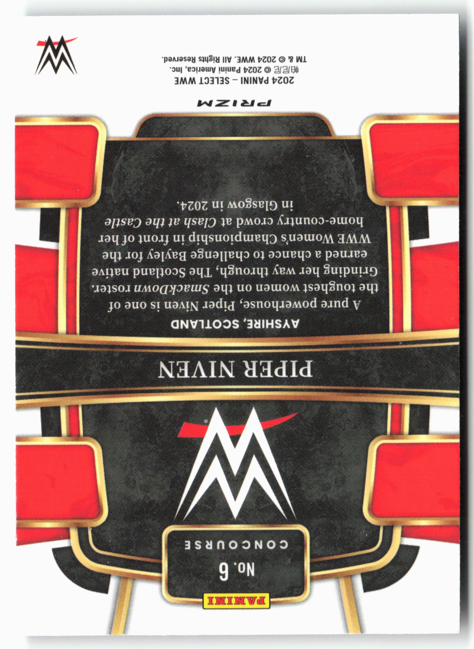 2024 Panini Select WWE #6 Piper Niven Tri-Color Prizms