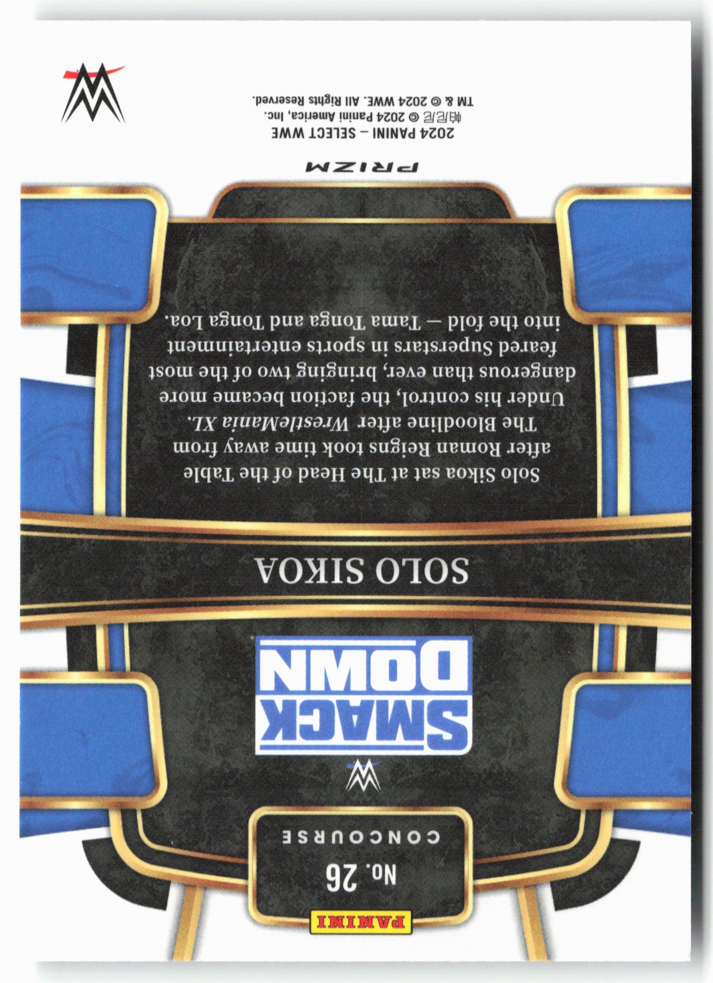 2024 Panini Select WWE #26 Solo Sikoa Silver Prizms