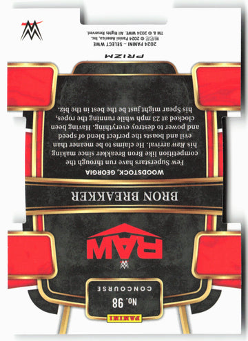 
2024 Panini Select WWE #98 Bron Breakker Silver Prizms Die-Cut