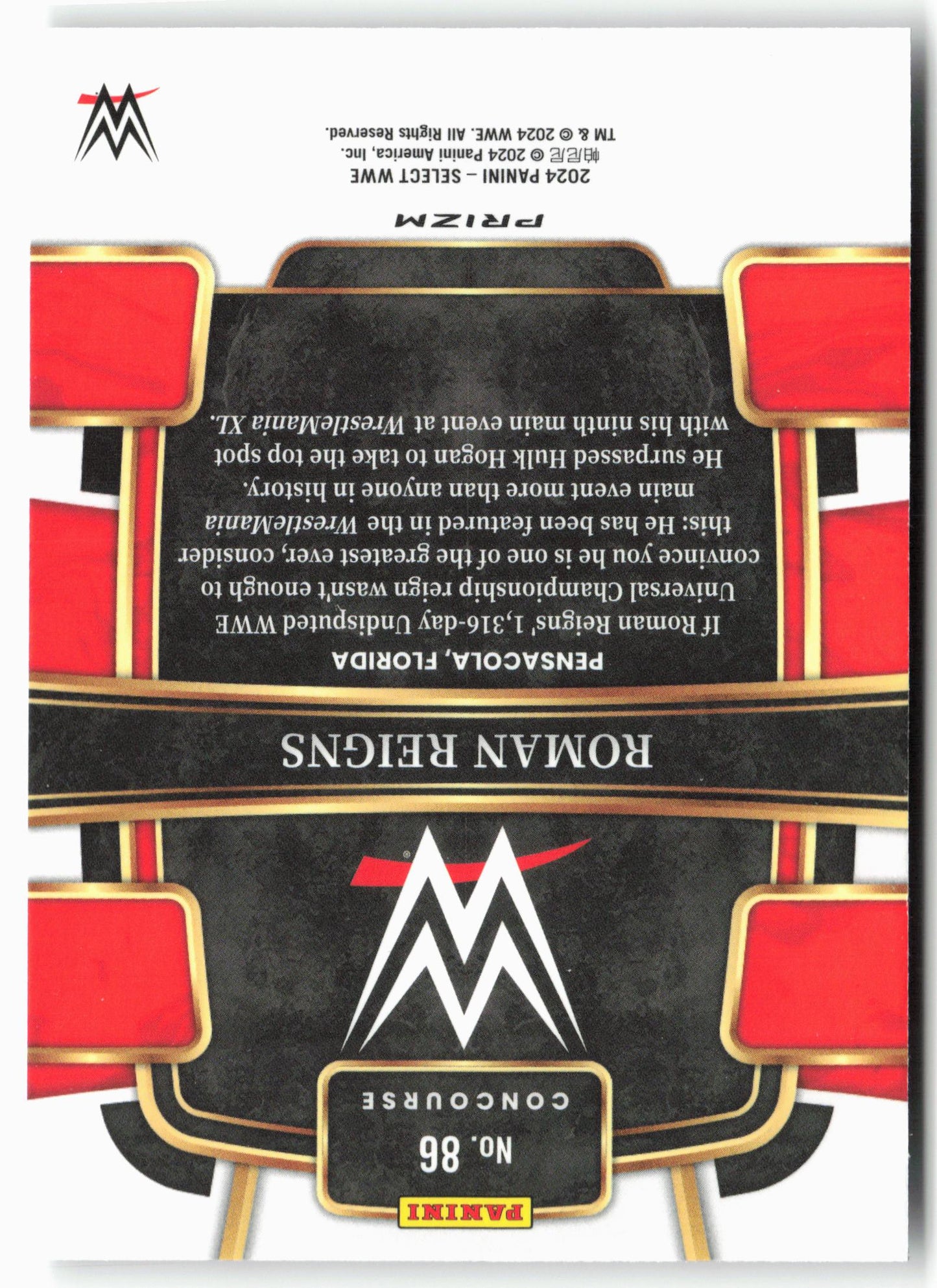 2024 Panini Select WWE #86 Roman Reigns Silver Prizms