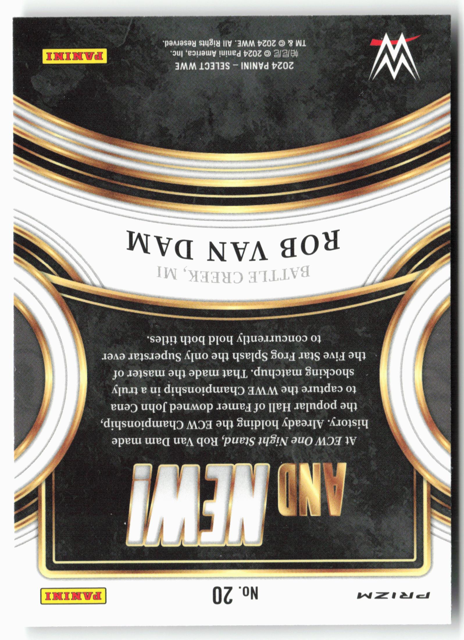2024 Panini Select WWE #20 Rob Van Dam And NEW!