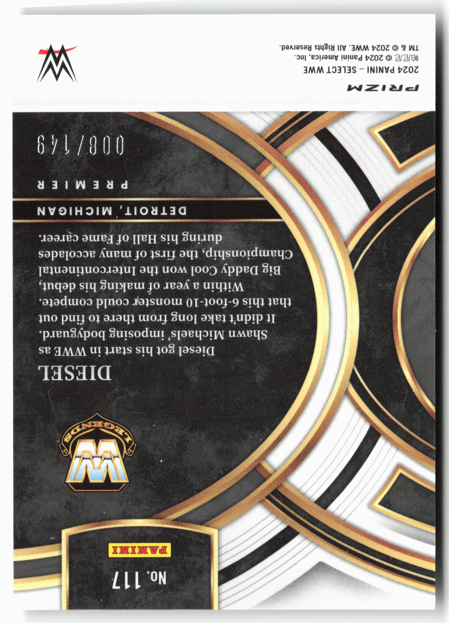 2024 Panini Select WWE #117 DIESEL Maroon Prizms