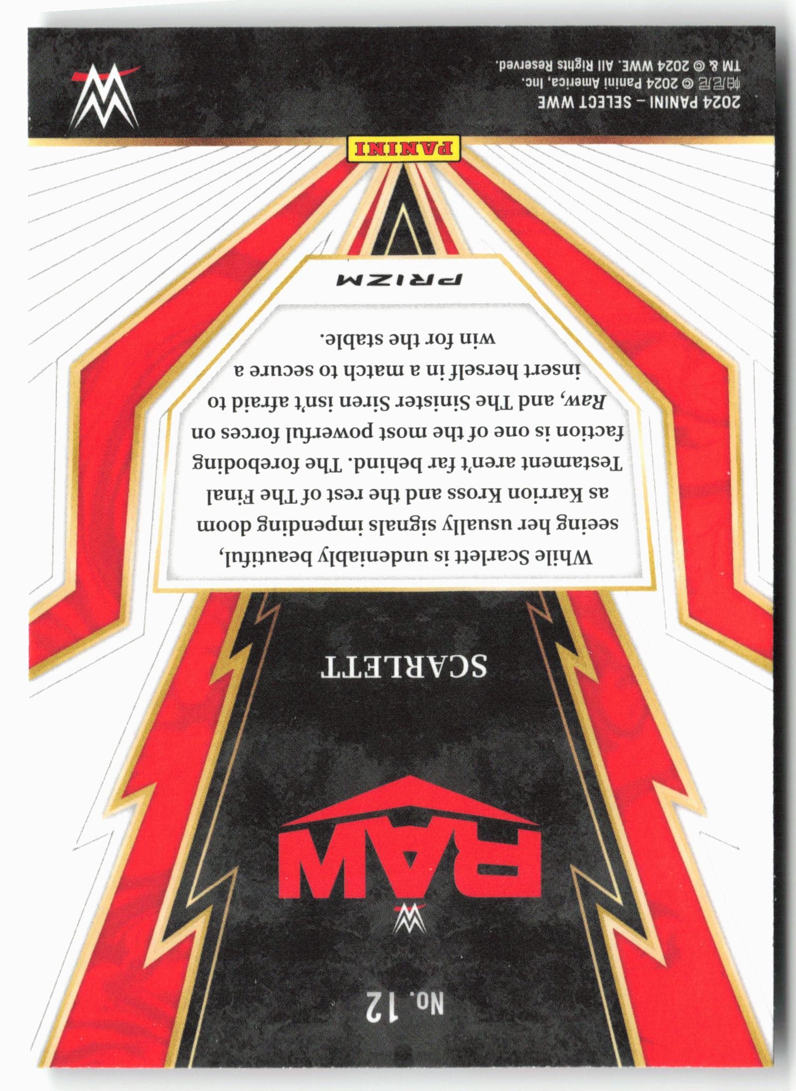 2024 Panini Select WWE #12 Scarlett Turbo Charged
