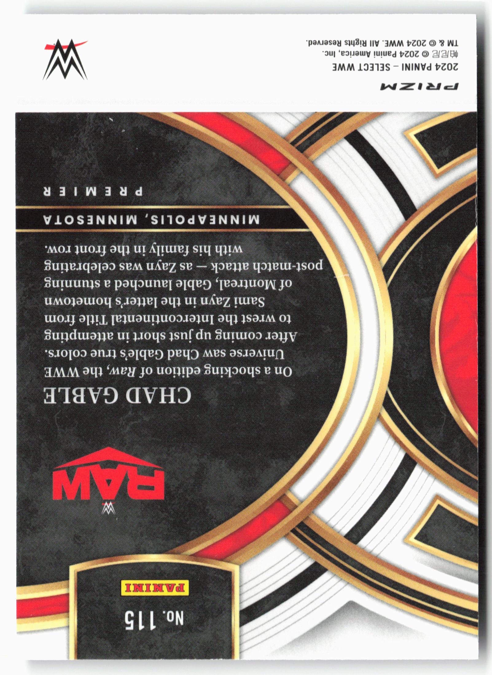 2024 Panini Select WWE #115 Chad Gable Tri-Color Prizms