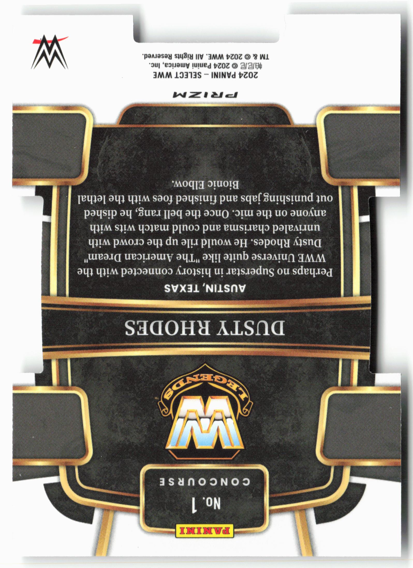 2024 Panini Select WWE #1 Dusty Rhodes Silver Prizms Die-Cut