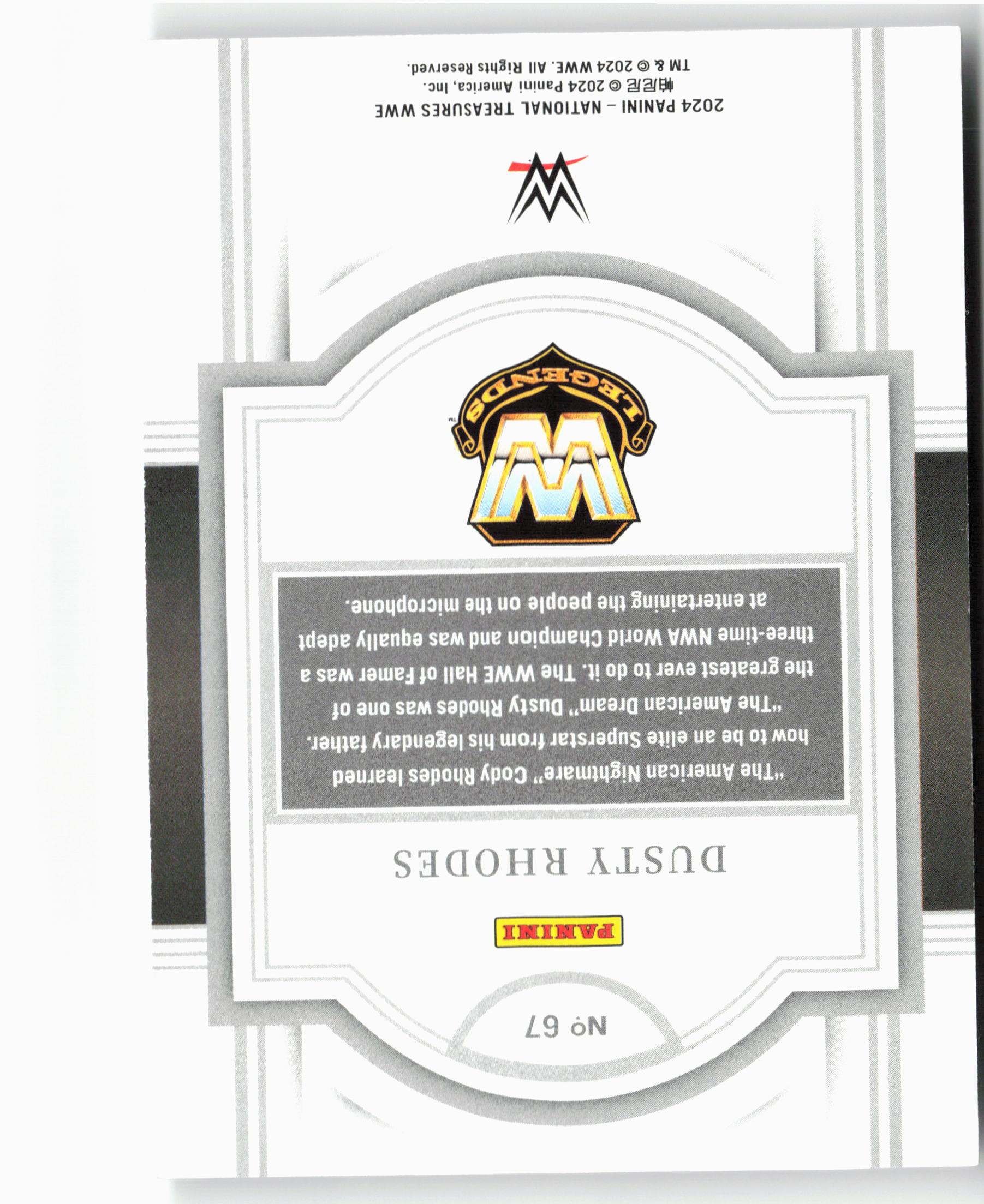 2024 Panini National Treasures WWE #67 Dusty Rhodes
