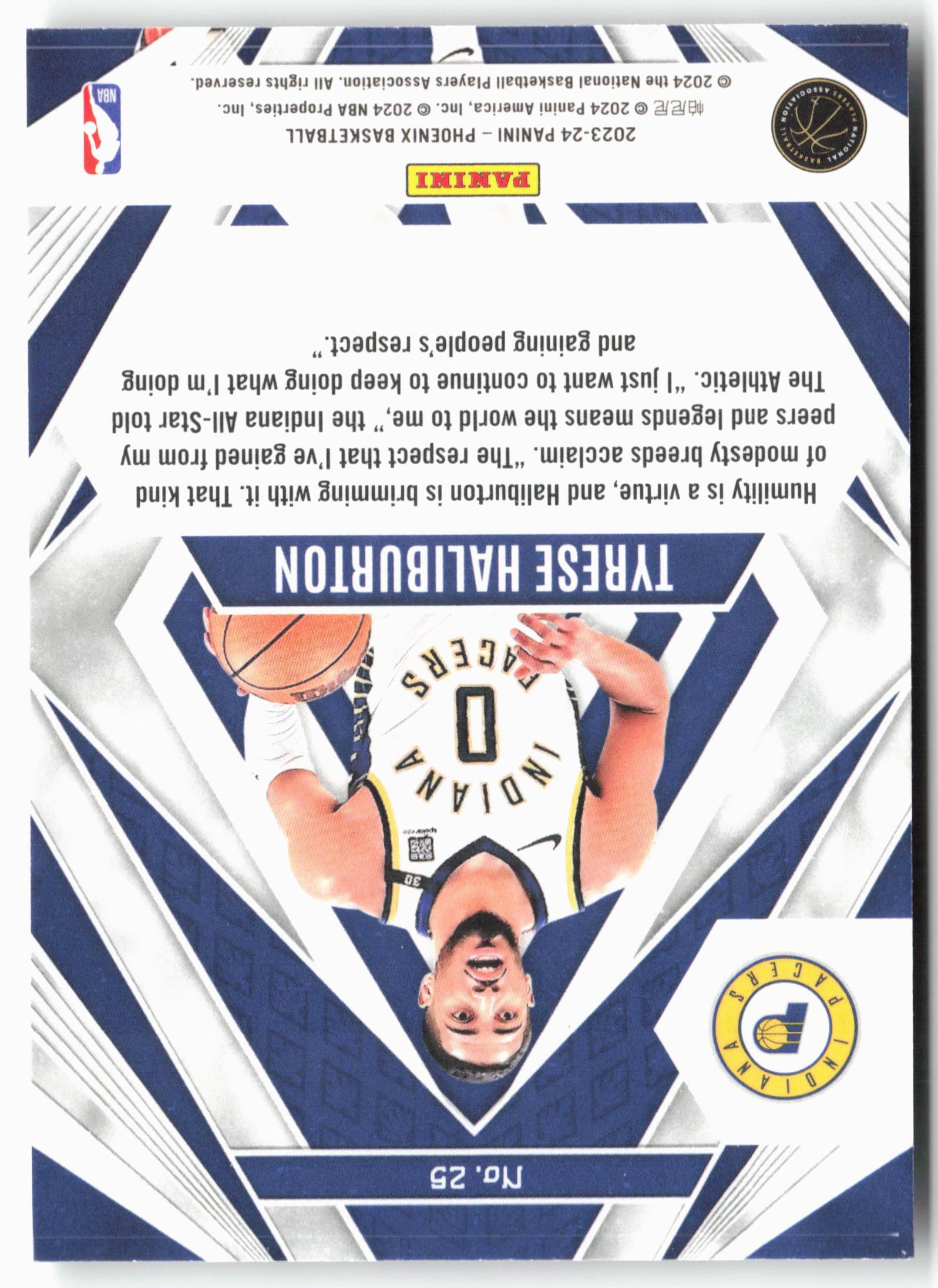 2023-24 Panini Phoenix #25 Tyrese Haliburton Paragon