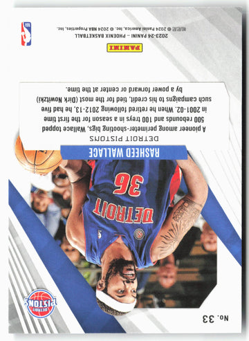 
2023-24 Panini Phoenix #33 Rasheed Wallace Phoenix Teal Lazer