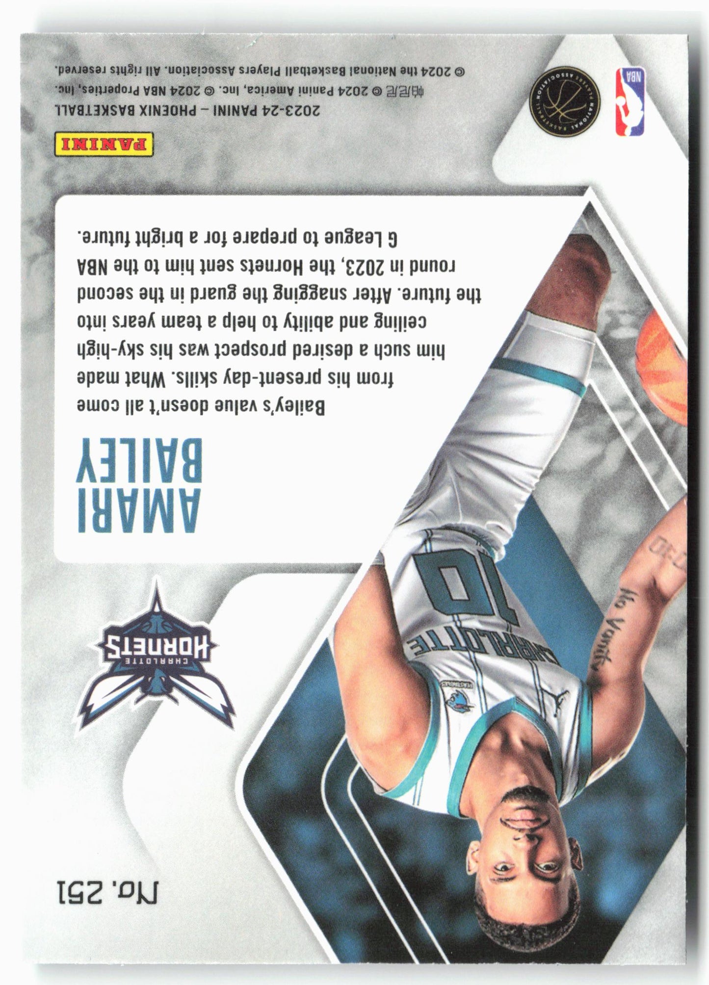 2023-24 Panini Phoenix #251 Amari Bailey Phoenix Teal Lazer