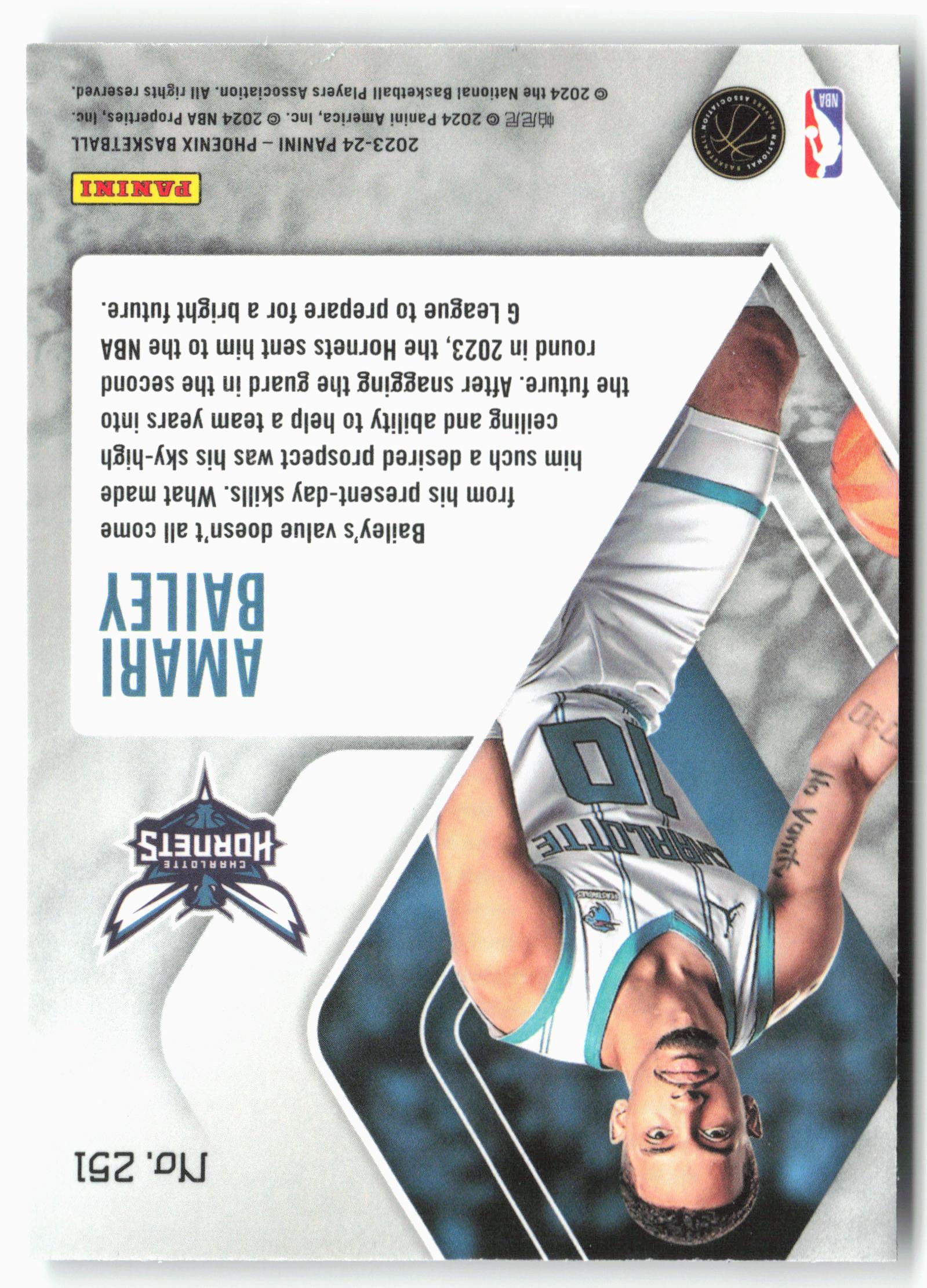2023-24 Panini Phoenix #251 Amari Bailey Phoenix Teal Lazer