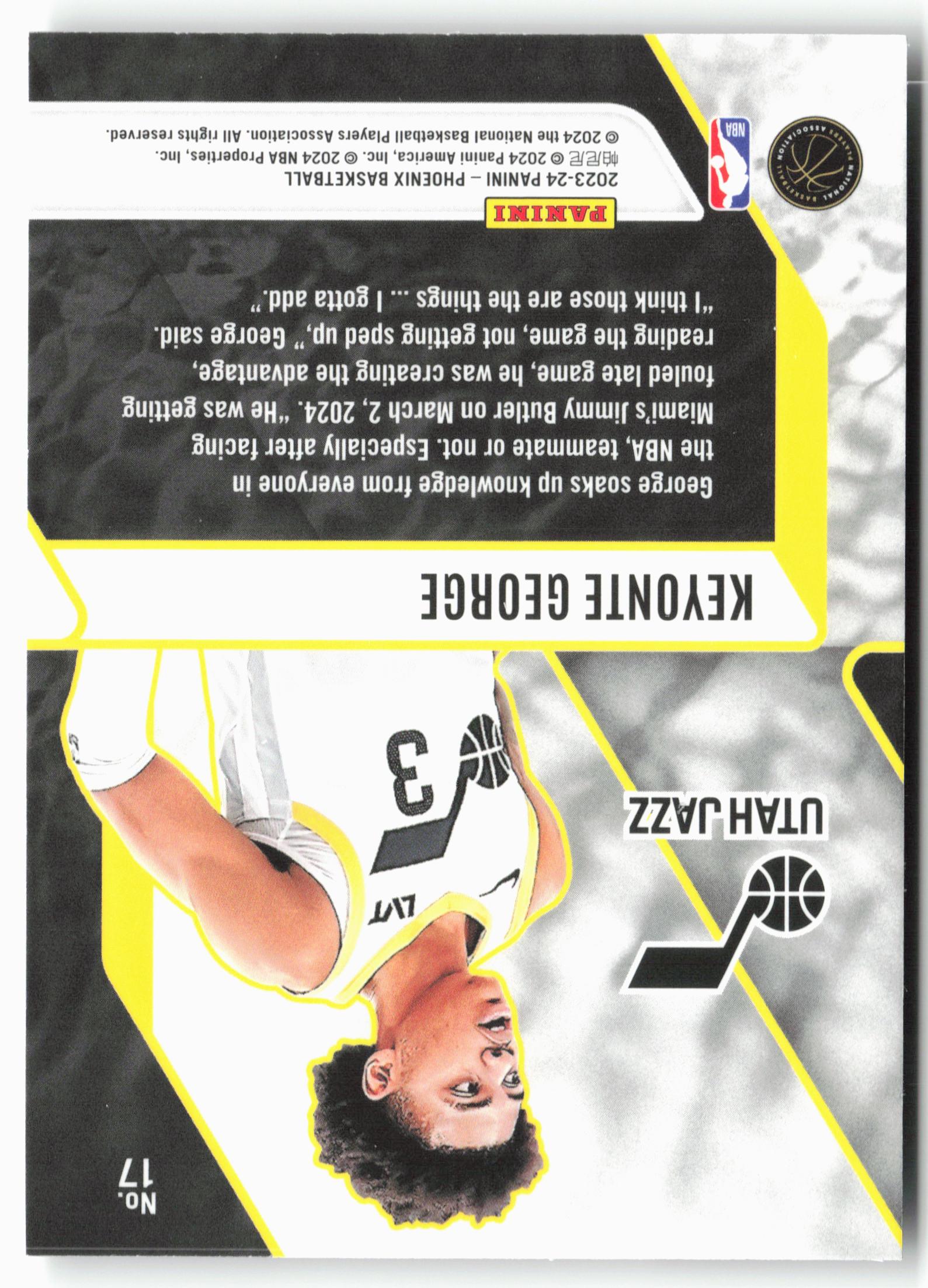 2023-24 Panini Phoenix #17 Keyonte George Fade To Black