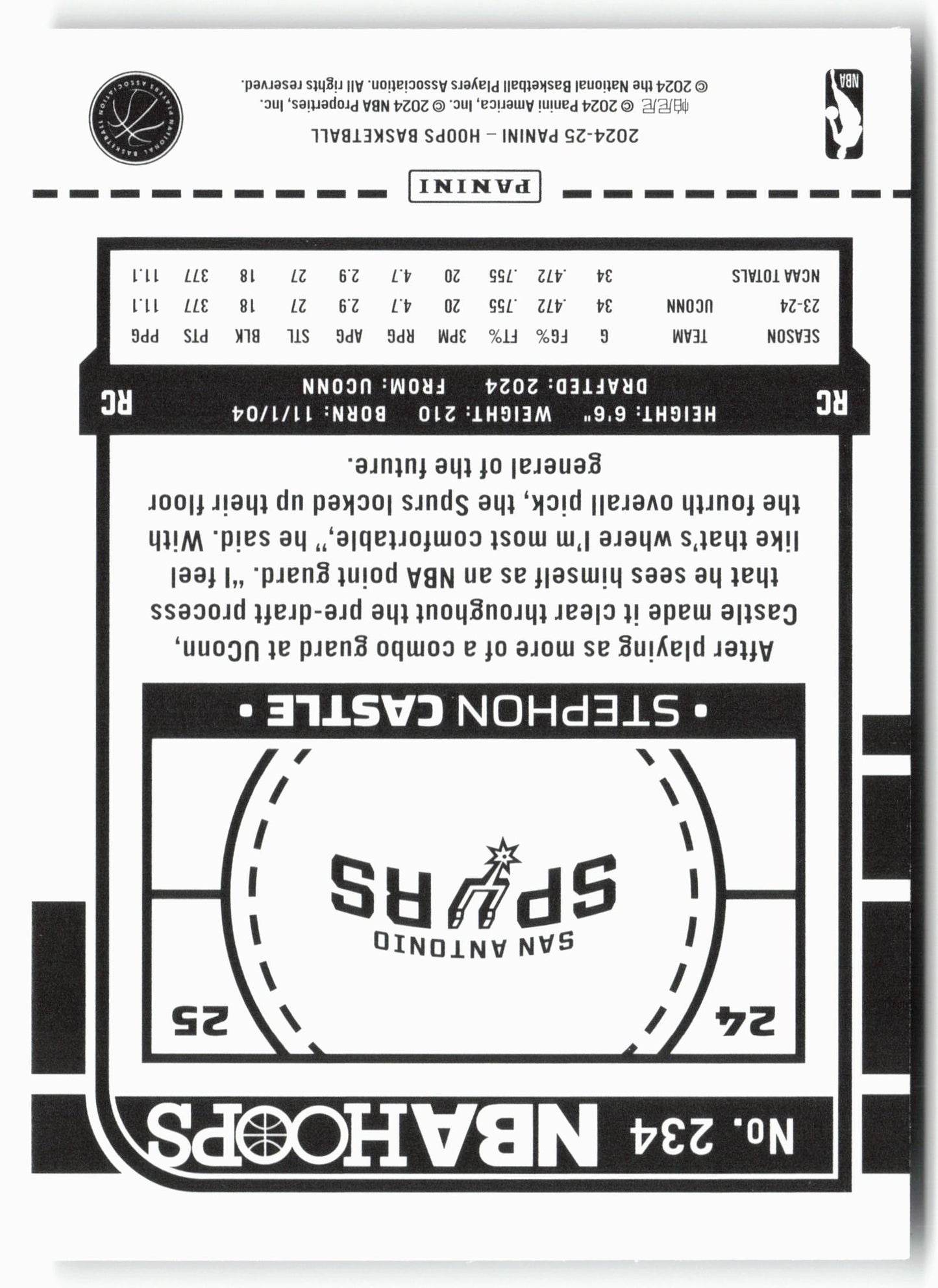 2024-25 Hoops #234 Stephon Castle