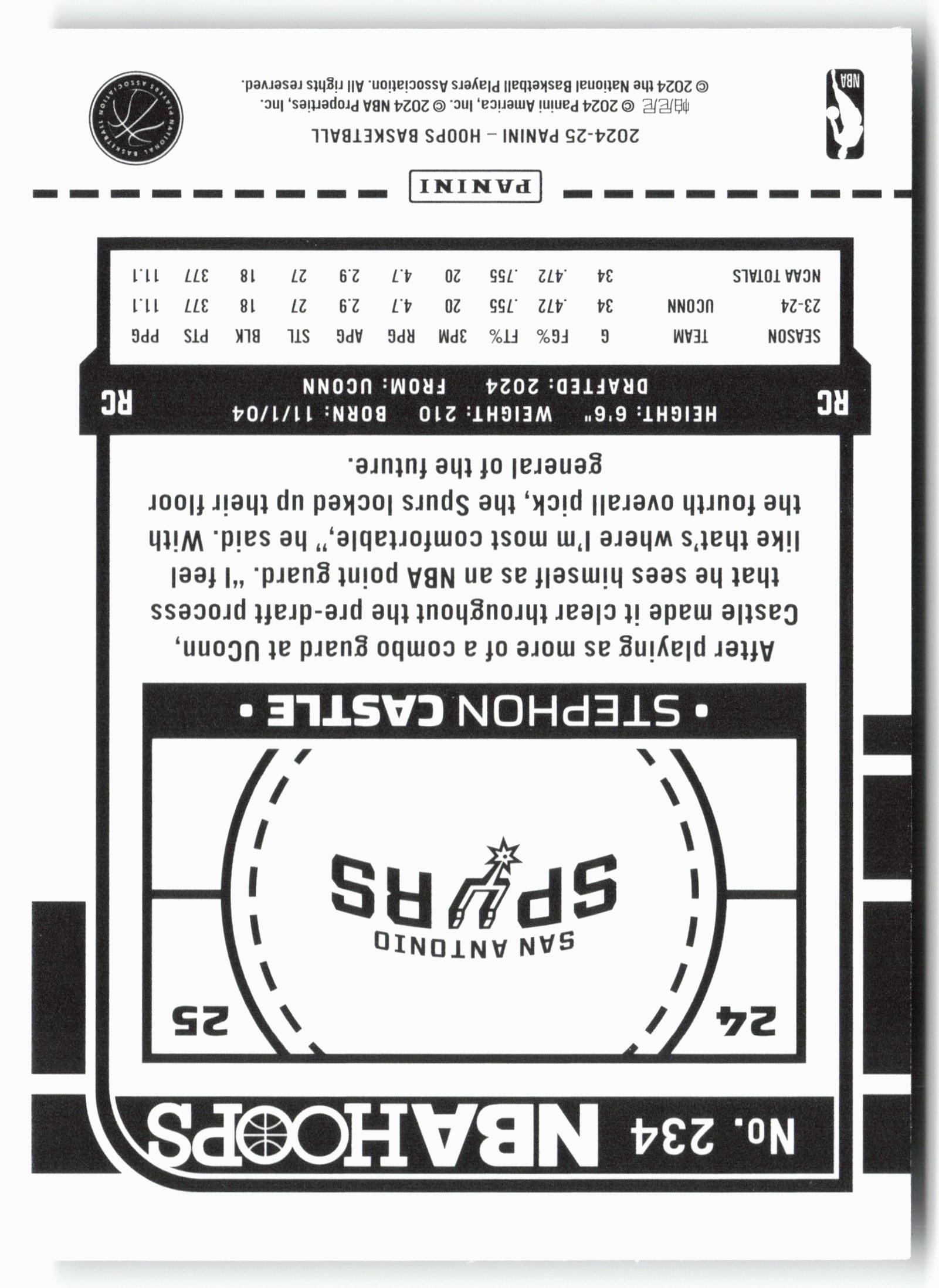 2024-25 Hoops #234 Stephon Castle