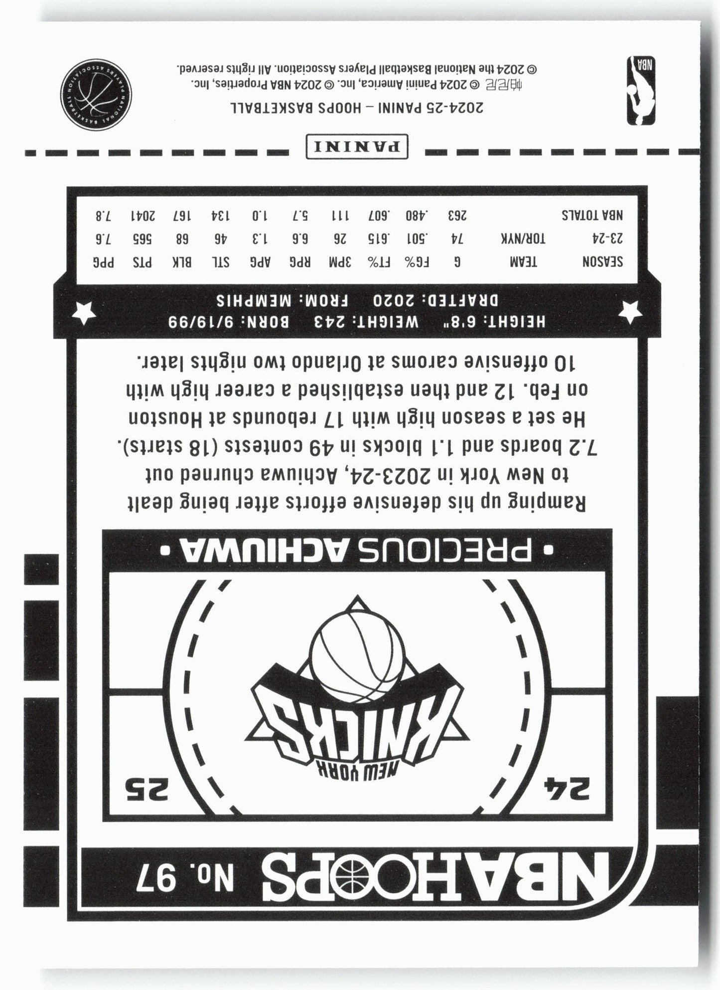 2024-25 Hoops #97 Precious Achiuwa