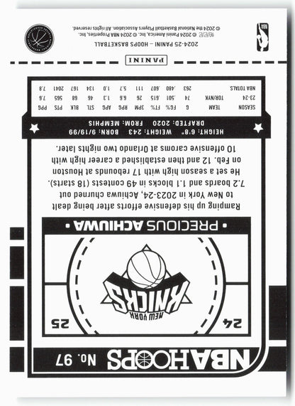 2024-25 Hoops #97 Precious Achiuwa