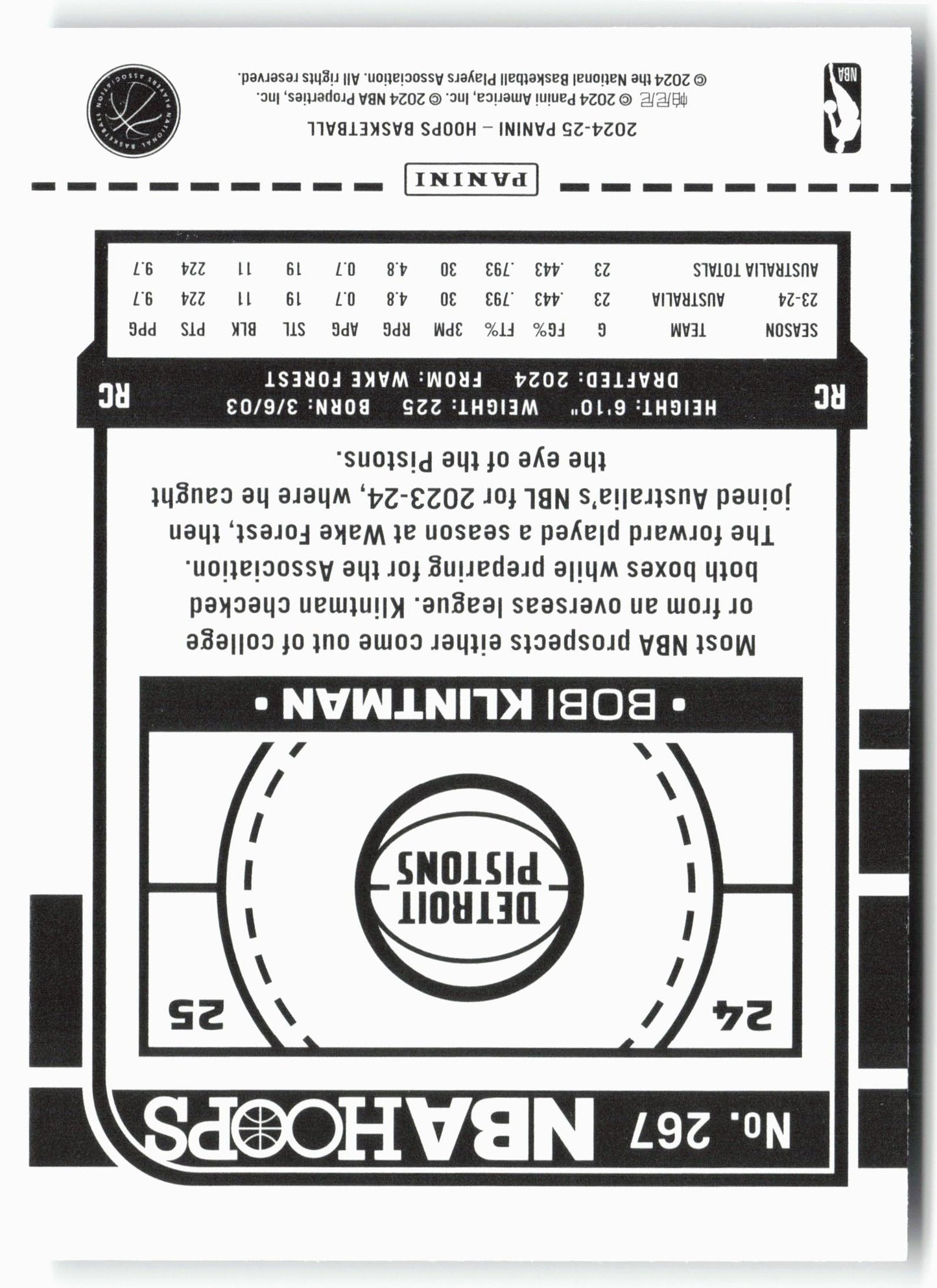 2024-25 Hoops #267 Bobi Klintman