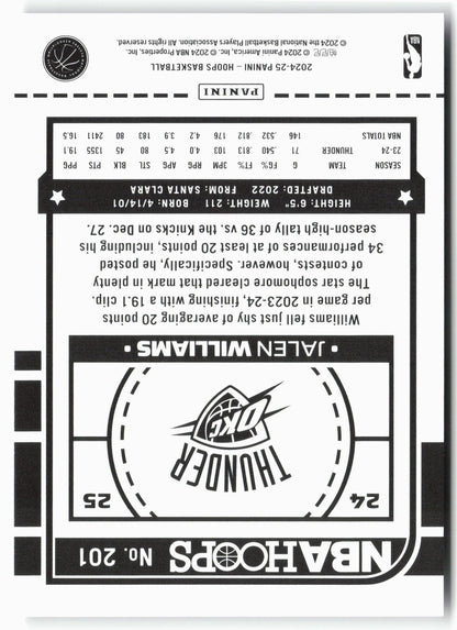 2024-25 Hoops #201 Jalen Williams