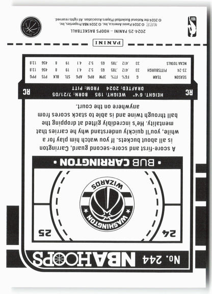 2024-25 Hoops #244 Bub Carrington