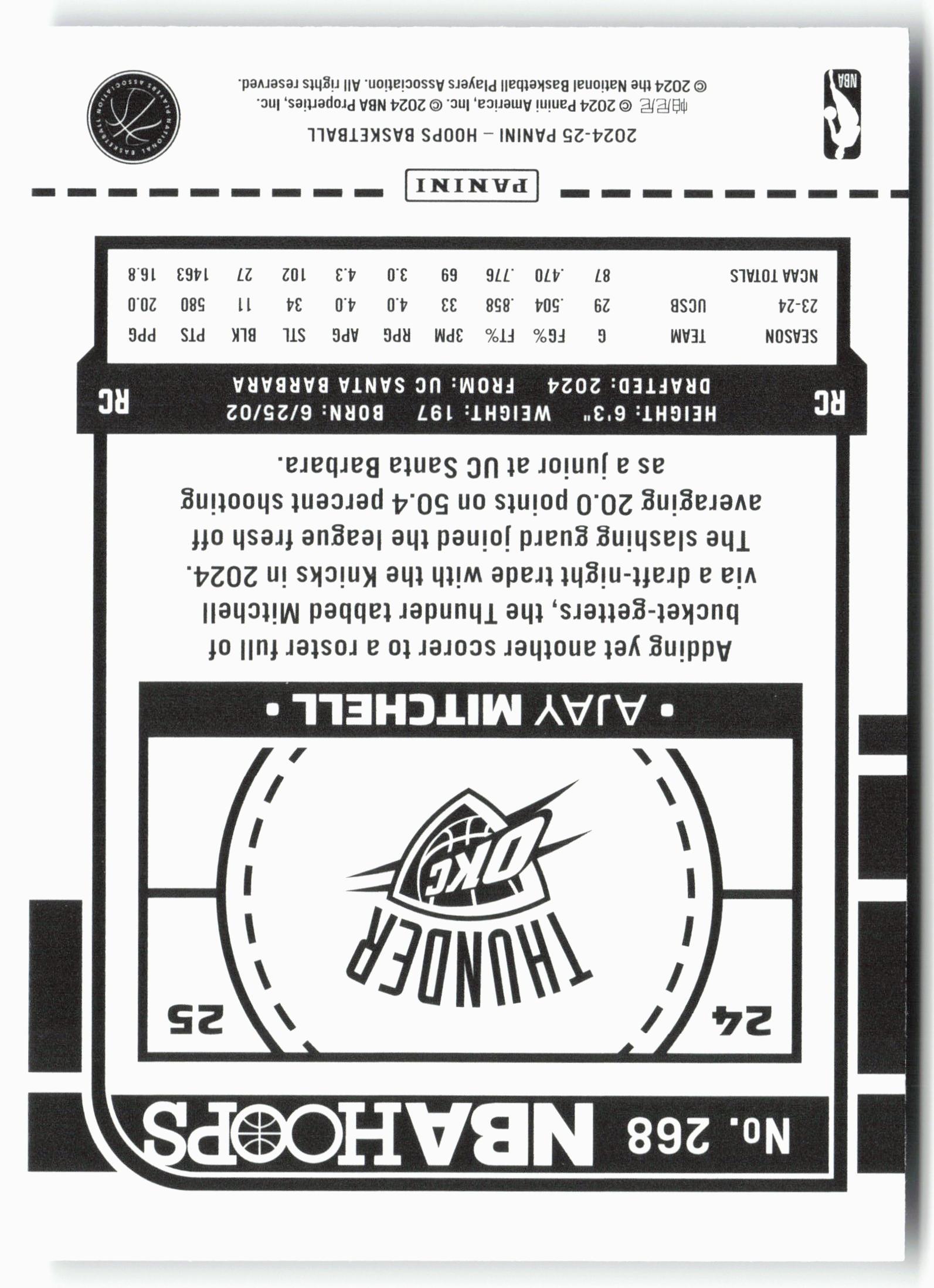 2024-25 Hoops #268 Ajay Mitchell