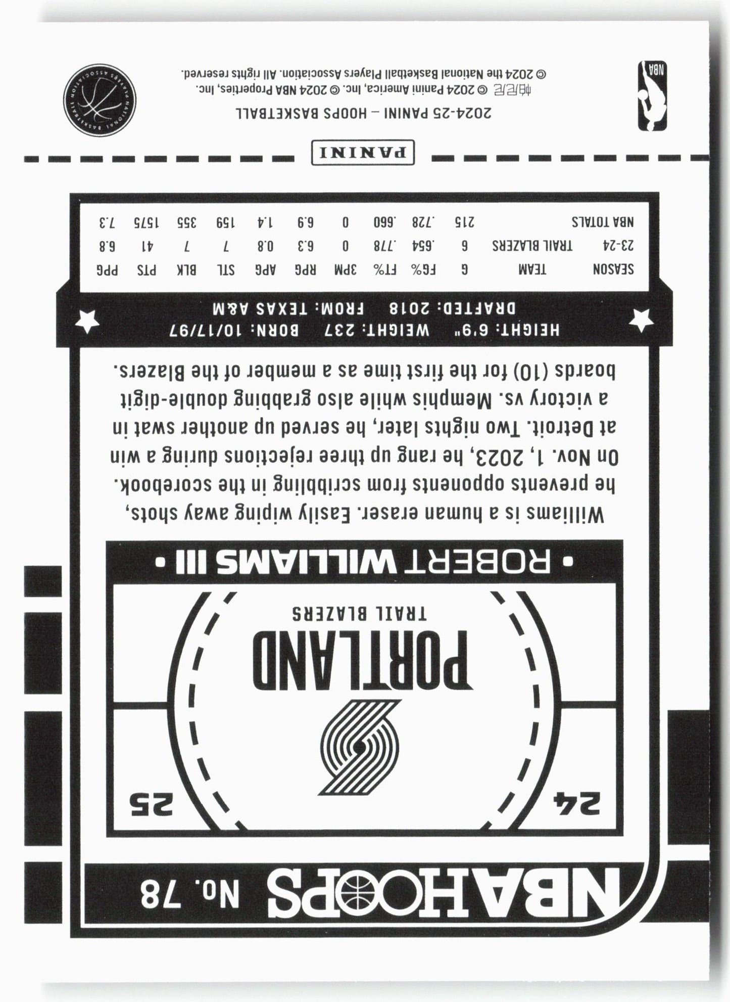 2024-25 Hoops #78 Robert Williams III