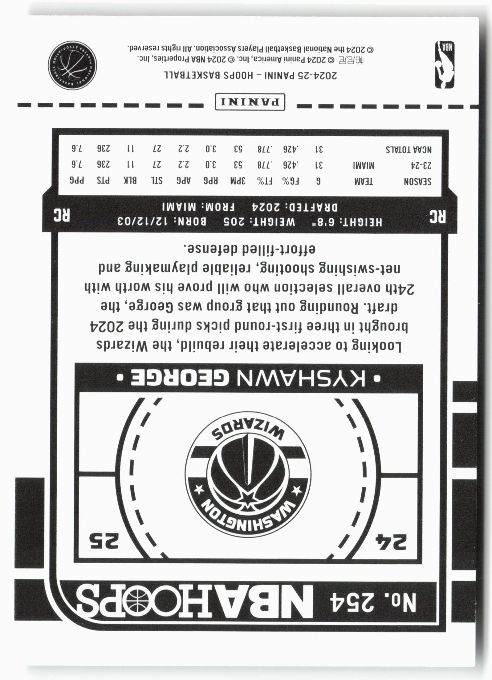 2024-25 Hoops #254 Kyshawn George