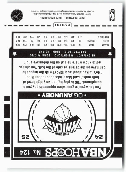 2024-25 Hoops #124 OG Anunoby