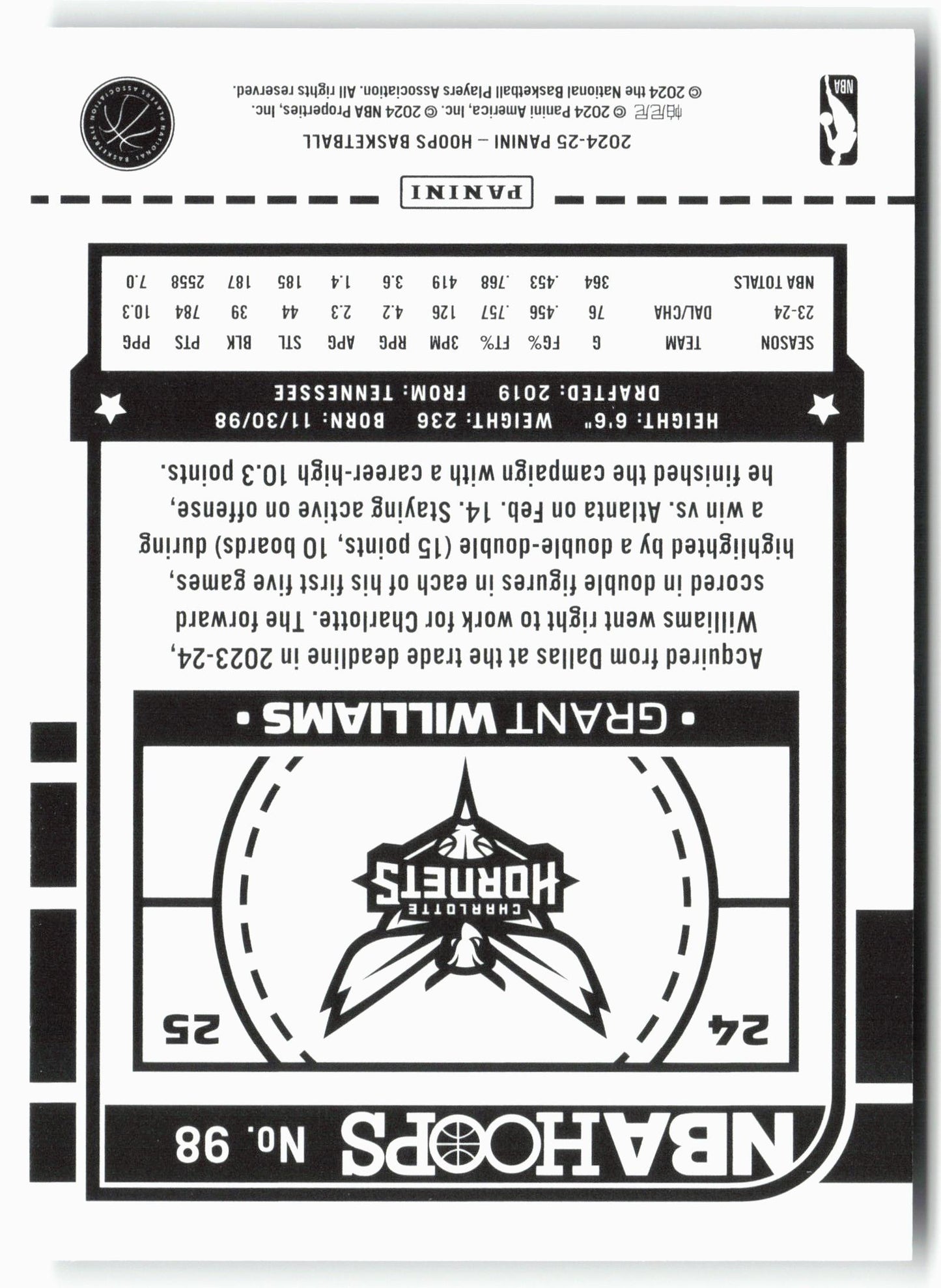 2024-25 Hoops #98 Grant Williams