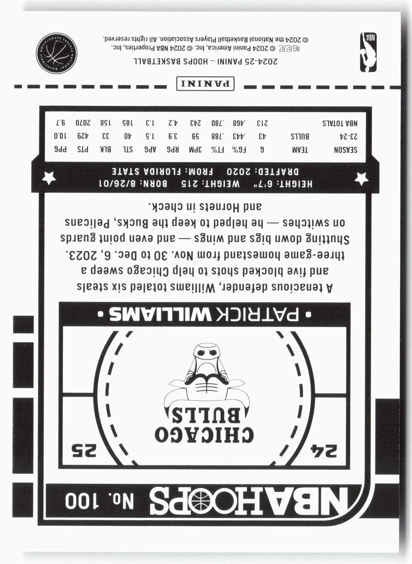 2024-25 Hoops #100 Patrick Williams
