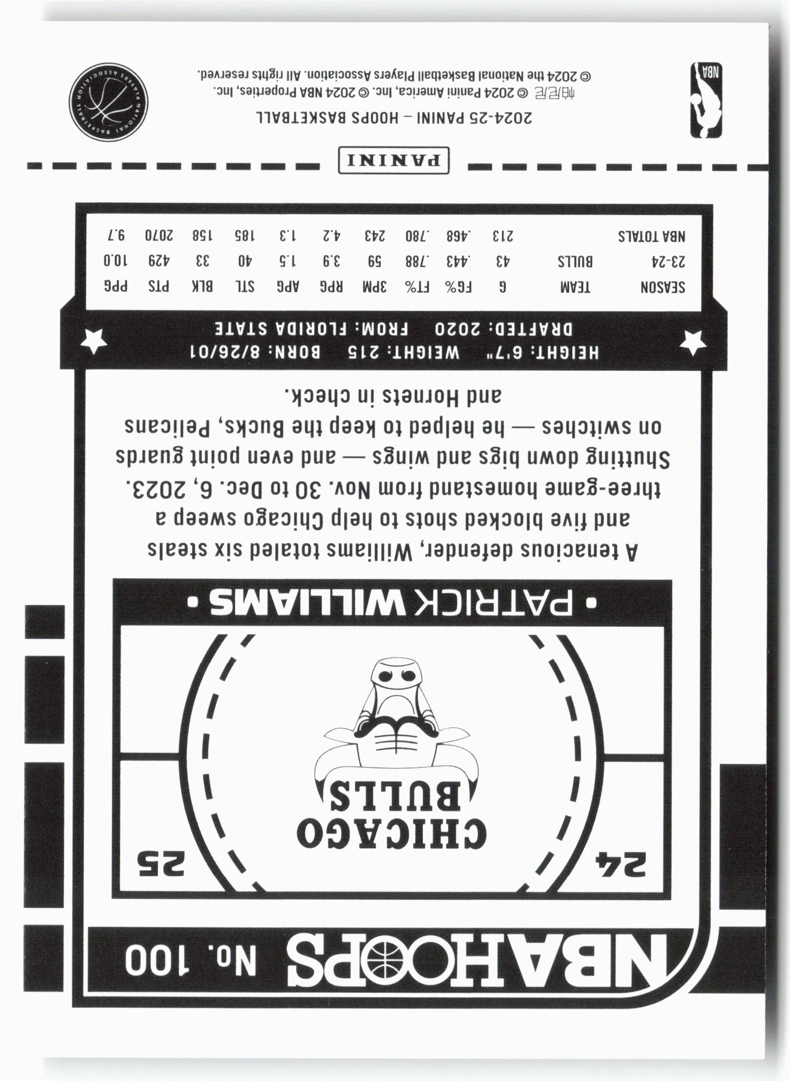 2024-25 Hoops #100 Patrick Williams