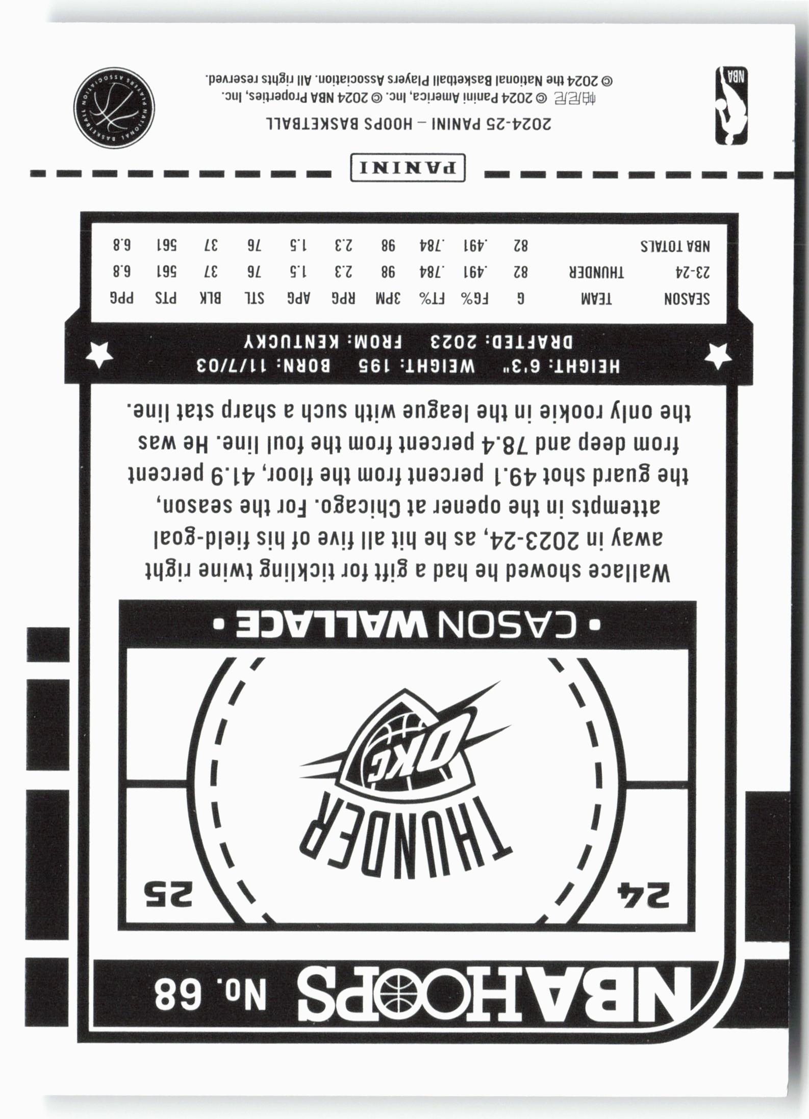 2024-25 Hoops #68 Cason Wallace