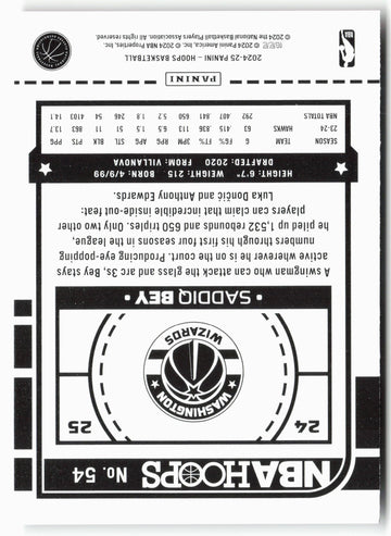 
2024-25 Hoops #54 Saddiq Bey