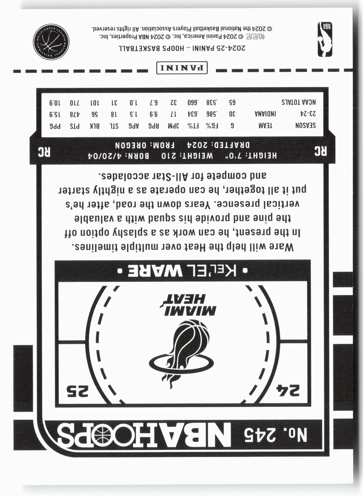 2024-25 Hoops #245 Kel'el Ware